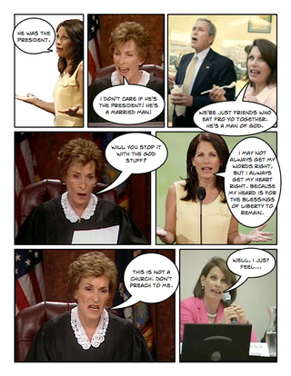 Illustration for article titled Comic Confrontations: Judge Judy Vs. Michele Bachmann